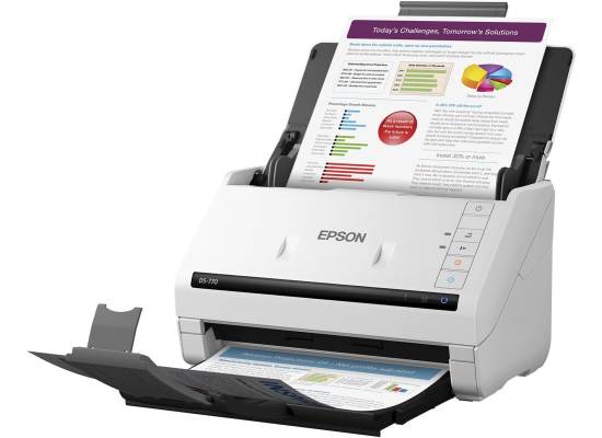 Epson WorkForce DS-770 Color Document Scanner, 45ppm, 100 Sheets ADF, 600 DPI, 5,000 pages Daily Duty Cycle