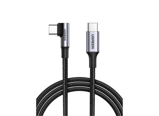 كابل شحن UGREEN 90 Degree Right Angle USB-C to USB-C 100W 5A PD Fast - 1M (US334)