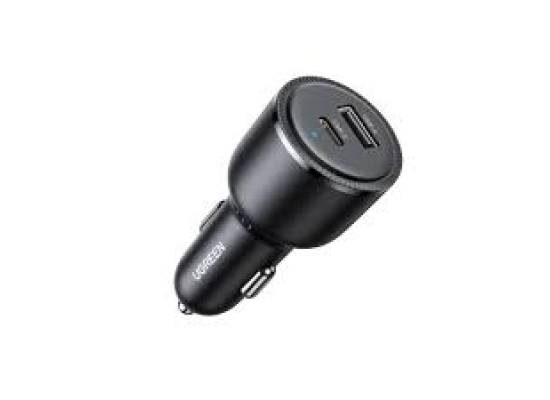 شاحن سيارة UGREEN 63W Fast USB-C PD 45W + USB-A QC 3.0 18W for Laptops/Phones (CD239)