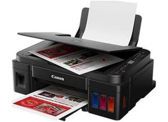 طابعة Canon PIXMA G3416 MegaTank , 3-in-1 Print Scan Copy, Wi-Fi & Cloud, High Yield Refillable Ink, 8.8 ipm, Borderless Printing, Black
