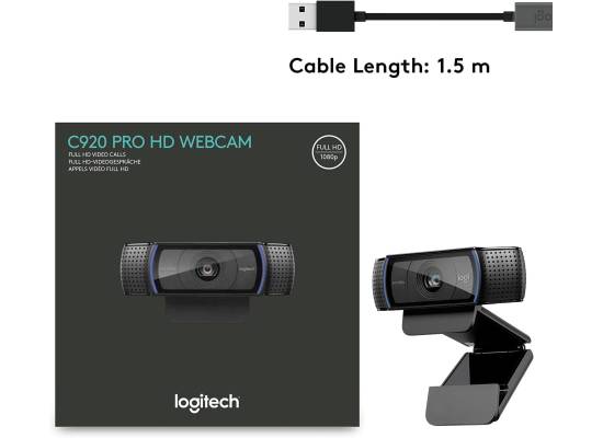 كاميرات ويب Logitech C920 PRO 1080p Business Full HD Glass Lens, 78° Field Of View, & HD Auto Light Correction