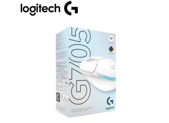 لابتوب Logitech G705 Wireless Gaming Mouse, Customizable LIGHTSYNC RGB Lighting, Lightspeed Wireless, Bluetooth Connectivity, Lightweight, PC/Mac/ - White Mist