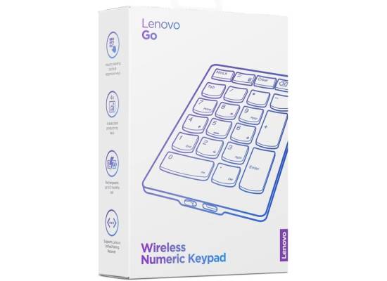 Lenovo Go Wireless Numeric Keypad ultra slim profile at 13 mm Rechargeable , up to 3 months use in single charge Supports Lenovo Unified Pairing Receiver - Storm Grey