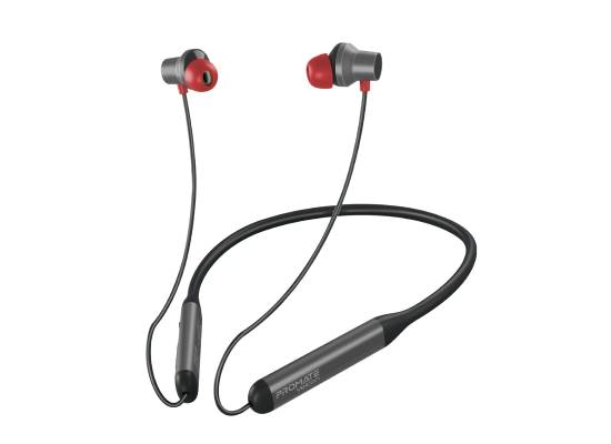 Promate Wireless Neckband Earphones, HD Active Noise Cancelling Bluetooth Earphones with Anti-Slip Neckband, Lightweight Design, IPX4 Sweat-Resistance and 35H Long Playtime