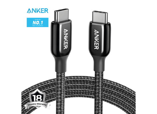 Anker New Nylon Usb-C To Usb-C 2.0 Cable 6Ft Black - 18 Month Warranty