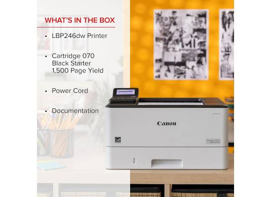 Canon i-SENSYS LBP246dw 1200 x 1200 DPI A4 (black, normal quality, A4/US Letter) 40 ppm, Duplex printing. wireless & Network, Display: LED. Wi-Fi - 3 Year Warranty