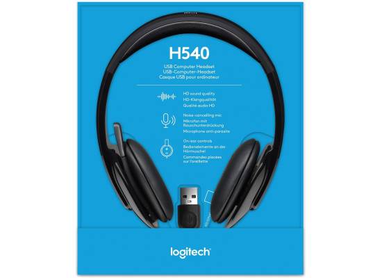 سماعة رأس Logitech High-performance USB H540 for Windows and Mac, Skype Certified, Black