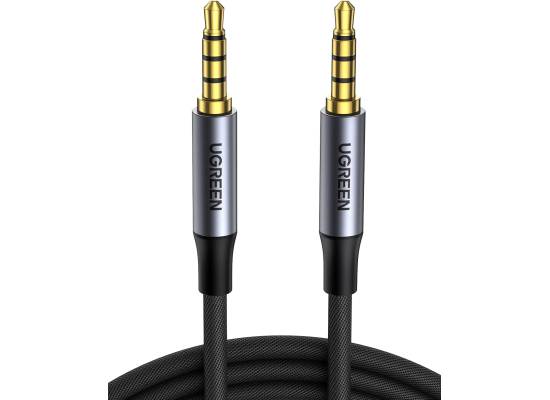 سماعات UGREEN 3.5mm Audio Cable Braided 4-Pole Hi-Fi Stereo TRRS Jack Shielded Male to Male AUX Cord Compatible with iPad, Samsung Phones, Tablets, Car Home Stereos, , Speaker, 3FT