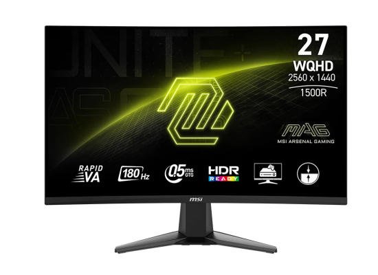شاشة ألعاب MSI MAG 27CQ6F Curve 1500R 27" 2560 x 1440 (2K) 180Hz HDR Ready Adaptive-Sync Console Mode / 3 Years Warranty