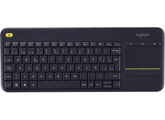 كيبورد لاسلكي Logitech K400 Plus With Touchpad for TV, Computers, Phones and Tablets Arabic / English - Black