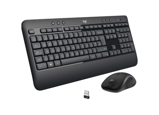 كيبورد لاسلكي Logitech MK540 Advanced and Mouse Combo for Windows, 2.4 GHz Unifying USB-Receiver, Multimedia Hotkeys