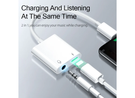 JOYROOM S-Y105 Lightning to 3.5mm+Lightning adapter support calling