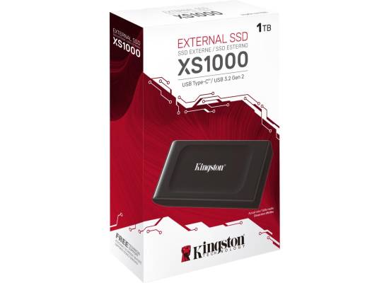 Kingston XS1000 SSD External Pocket-sized 1TB With USB-C to USB-A Cable